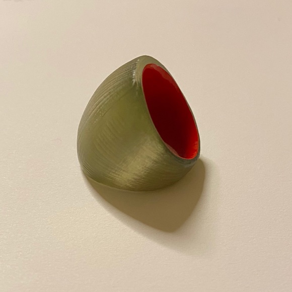 Alexis Bittar Gold/Red Lucite Ring and Bangle - Picture 7 of 8